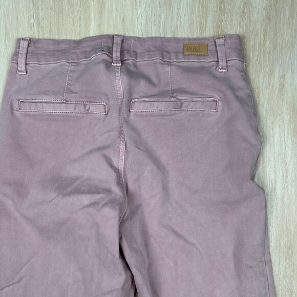 Paige Romy Flat Front Weekend Chino Rose Pink Cropped Trouser Dress Pants 28 - Picture 13 of 15